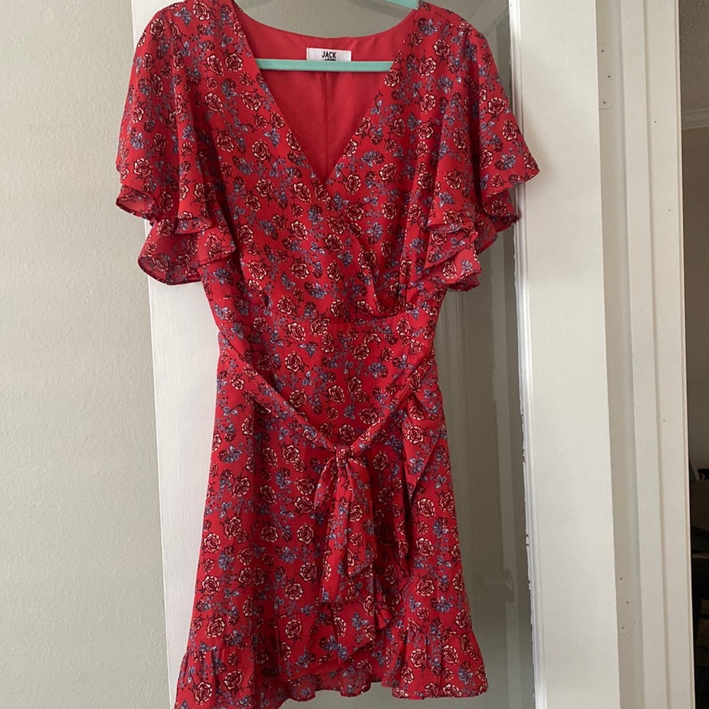 Pink and blue floral dress